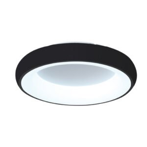 InLight Πλαφονιέρα οροφής LED 24W 3CCT (by tuya) από μαύρο και λευκό ακρυλικό D:40cm (42020-B-Black)