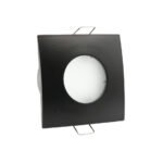 InLight Χωνευτό σποτ από μαύρο μέταλλο 1XGU10 IP44 D:8cm (Χ0009-BL)