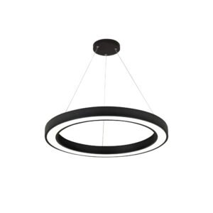 InLight Κρεμαστό φωτιστικό LED 88W 3CCT (by switch on base) σε μαύρη απόχρωση D:80cm (6073-80-BL)