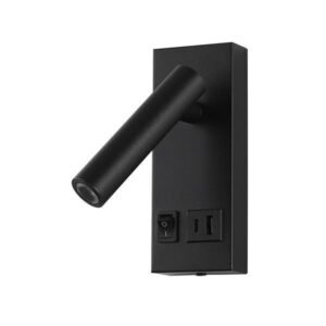 ΑΠΛΙΚΑ ΚΡΕΒΑΤΙΟΥ ΑΝΑΓΝΩΣΗΣ ΜΕ USB TYPE C ΑΛΟΥΜΙΝΙΟ-ΜΕΤΑΛΛΙΚΟ LED 2W 140Lm 3000K 150X60X145mm 100-240AC ΑΣΠΡΗ ARTE ILLUMINA CHARGE
