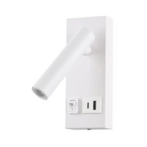 ΑΠΛΙΚΑ ΚΡΕΒΑΤΙΟΥ ΑΝΑΓΝΩΣΗΣ ΜΕ USB TYPE C ΑΛΟΥΜΙΝΙΟ-ΜΕΤΑΛΛΙΚΟ LED 2W 140Lm 3000K 150X60X145mm 100-240AC ΜΑΥΡΗ ARTE ILLUMINA CHARGE