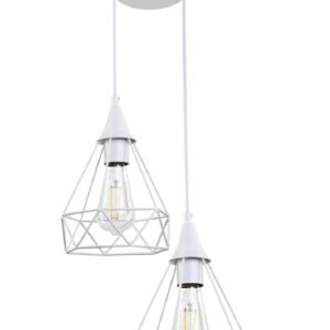 InLight Κρεμαστό φωτιστικό από λευκό μέταλλο 2XE27 D:20cm (4024-2-WH-ROSETTE)