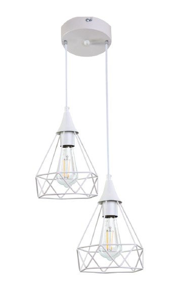 InLight Κρεμαστό φωτιστικό από λευκό μέταλλο 2XE27 D:20cm (4024-2-WH-ROSETTE) InLight Κρεμαστό φωτιστικό από λευκό μέταλλο 2XE27 D:20cm (4024-2-WH-ROSETTE)
