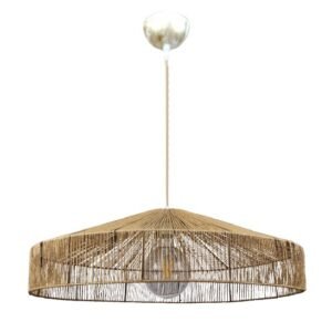 InLight Κρεμαστό φωτιστικό καφέ από σχοινί 1XE27 D:70cm (4029-Α)