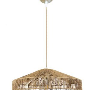 InLight Κρεμαστό φωτιστικό καφέ από σχοινί 1XE27 D:45cm (4029-Β)