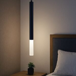 Inlight Κρεμαστό φωτιστικό LED 5W 3000K από μαύρο μέταλλο D:9X200cm (4066-Black)