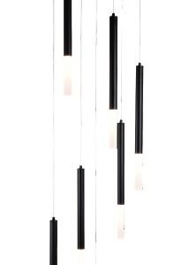 Inlight Κρεμαστό φωτιστικό LED 7* 5W 3000K από μαύρο μέταλλο D:40X200cm (4066-7-Black)