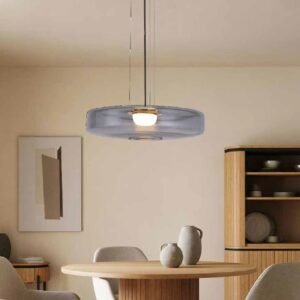 Inlight Κρεμαστό φωτιστικό από φιμέ γυαλί 12W 1644LM 3000K D:45x11cm (4069-Smoky)