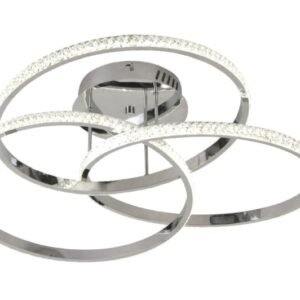 Inlight Πλαφονιέρα οροφής LED 52W 3CCT από χρώμιο αλουμίνιο και ακρυλικό D:60cm (6091-Chrome)
