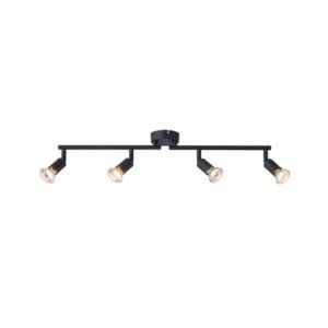 ΣΠΟΤ ΚΙΝΗΤΟ ΜΕΤΑΛΛΟ 4ΦΩΤΟ 4XGU10 Max 7W 600X80X125mm ΜΑΥΡΟ ARTE ILLUMINA VORRAS