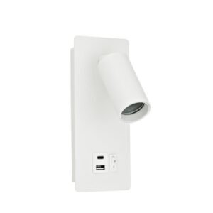 ΑΠΛΙΚΑ ΑΝΑΓΝΩΣΗΣ ΑΛΟΥΜΙΝΙΟΥ 1XGU11 MAX8W Φ40x80mm ΜΕ USB TYPE C ΑΣΠΡΗ ARTE ILLUMINA VON