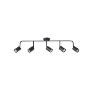 ΣΠΟΤ ΜΕΤΑΛΛΟ 5ΦΩΤΟ 5XGU10 Max 7W 800X230mm ΜΑΥΡΟ ARTE ILLUMINA OLYMP