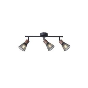 ΣΠΟΤ ΜΕ ΔΙΧΤΥ ΜΕΤΑΛΛΟ-ΞΥΛΟ 3ΦΩΤΟ 3XE14 Max 8W 390X80X145mm ΜΑΥΡΟ ARTE ILLUMINA MESHY