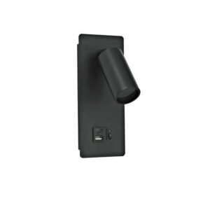 ΑΠΛΙΚΑ ΑΝΑΓΝΩΣΗΣ ΑΛΟΥΜΙΝΙΟΥ 1XGU11 MAX8W Φ40x80mm ΜΕ USB TYPE C ΜΑΥΡΗ ARTE ILLUMINA VON